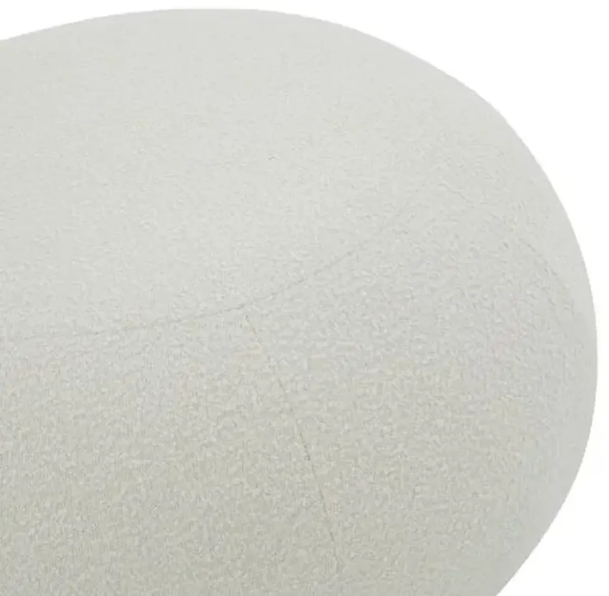 Snowbell Round Ottoman - Ivory/Black