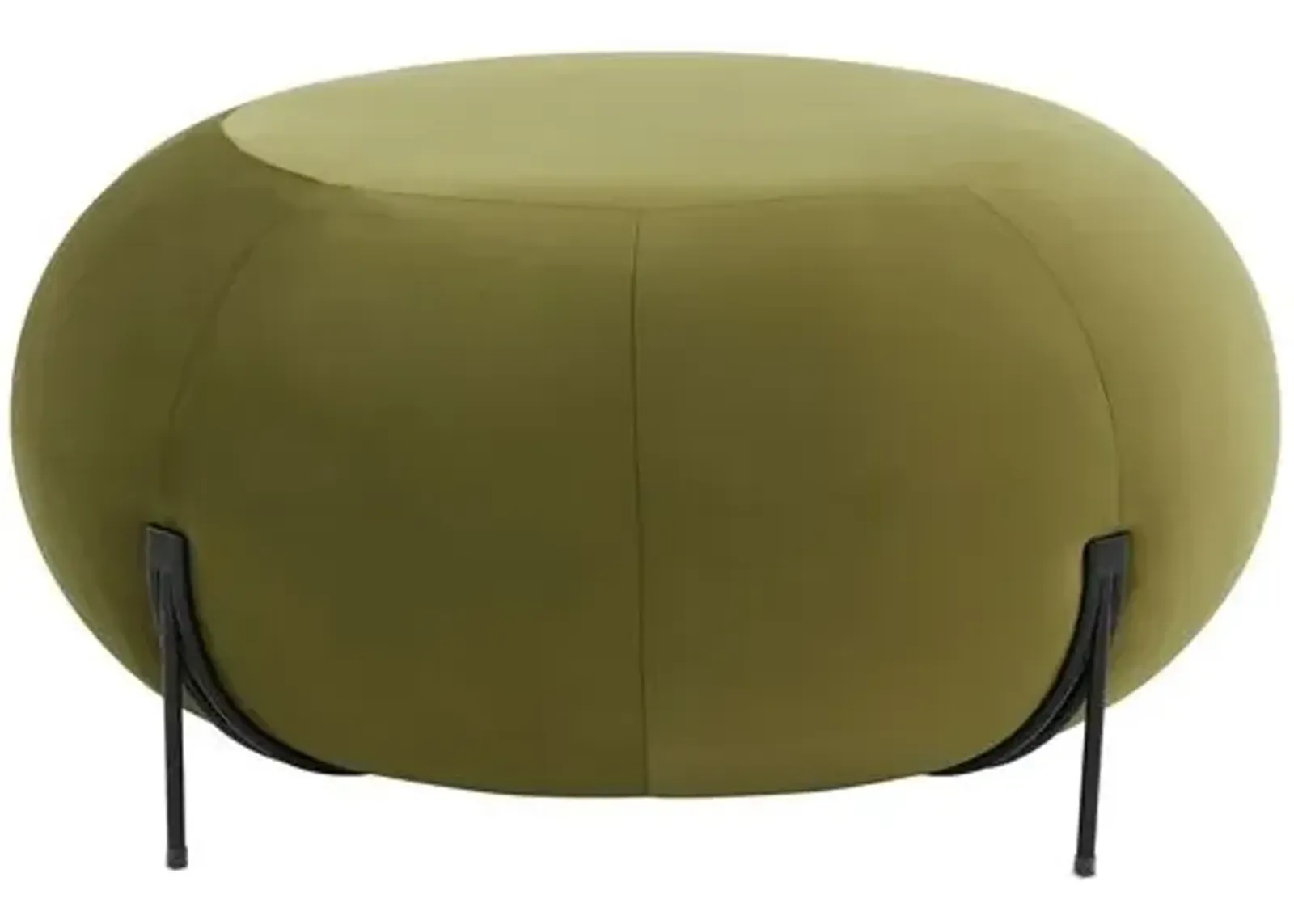 Snowbell Round Ottoman - Green