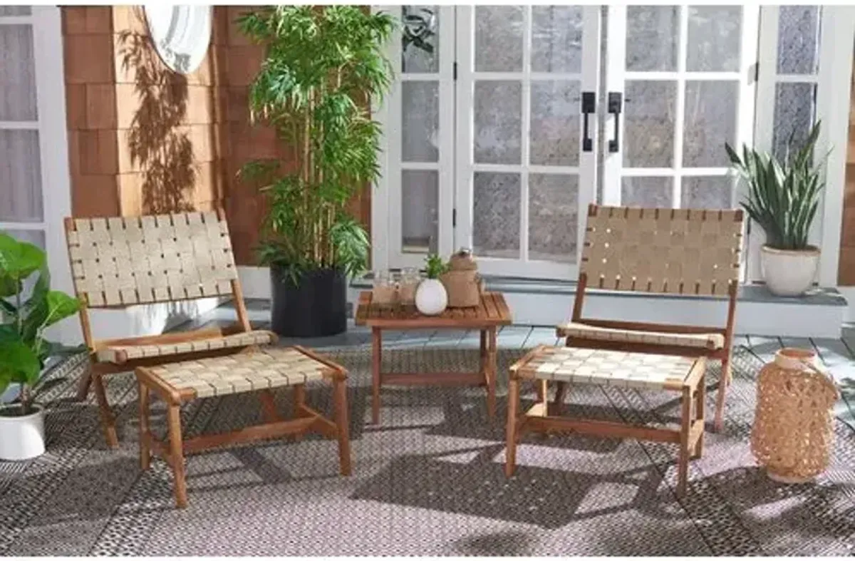 Xavien 5-Pc Outdoor Chair Lounge Set - Natural - Brown