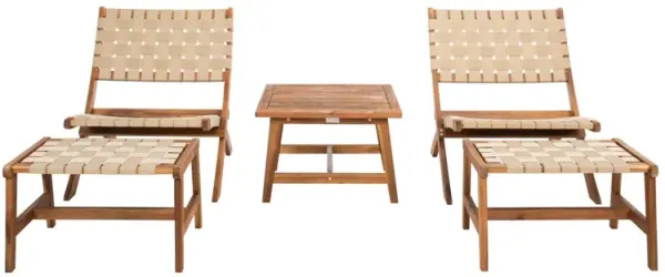 Xavien 5-Pc Outdoor Chair Lounge Set, Natural