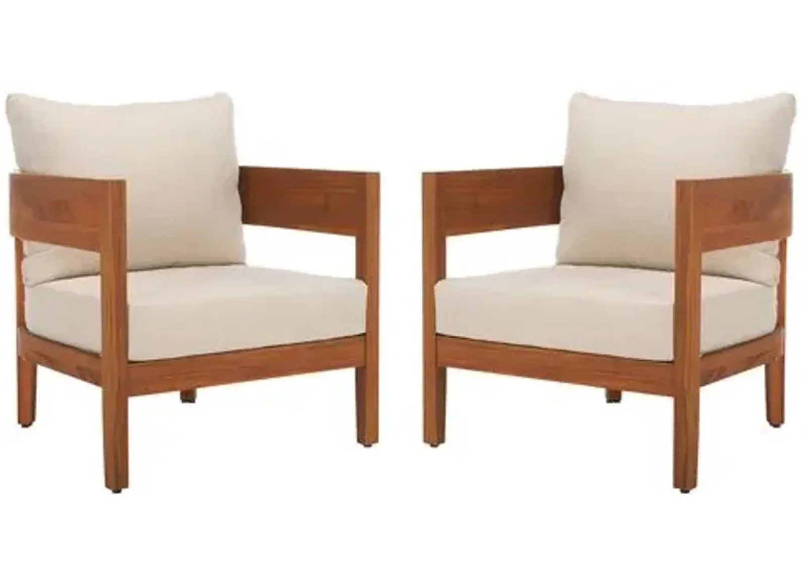 Set of 2 Yosef Chairs - Natural/Taupe - Brown