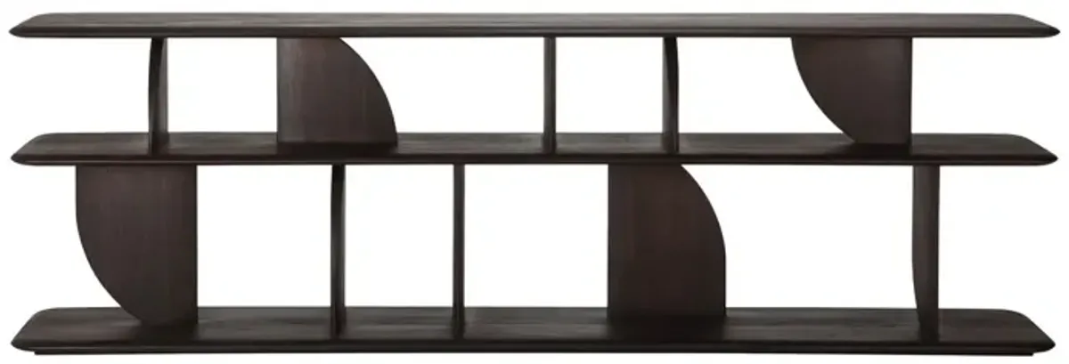 Geometric Sofa Console, Teak Brown