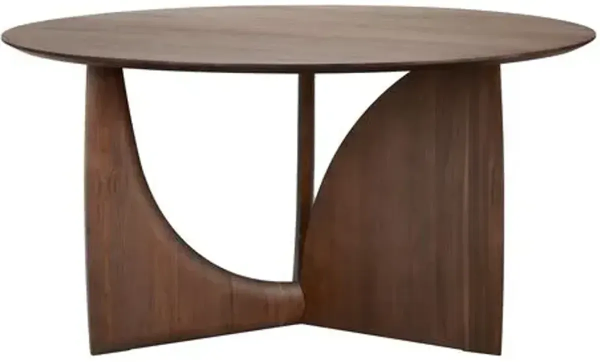 Geometric Round Teak Dining Table - Brown - Ethnicraft