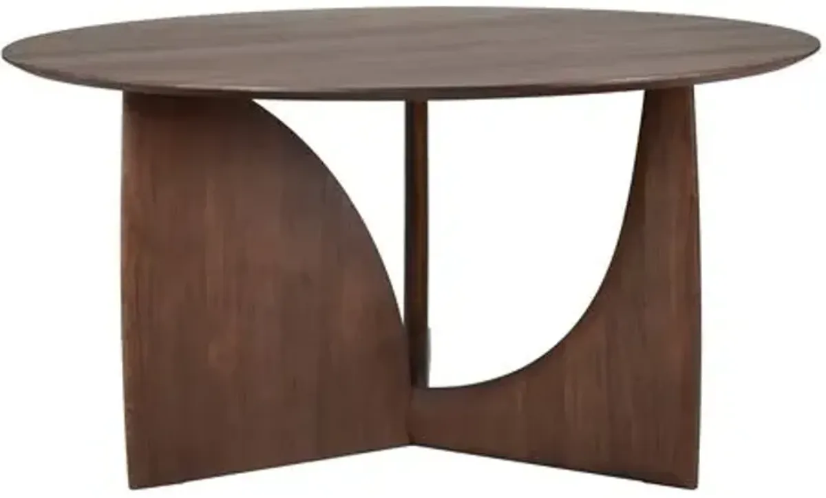 Geometric Round Teak Dining Table - Brown - Ethnicraft