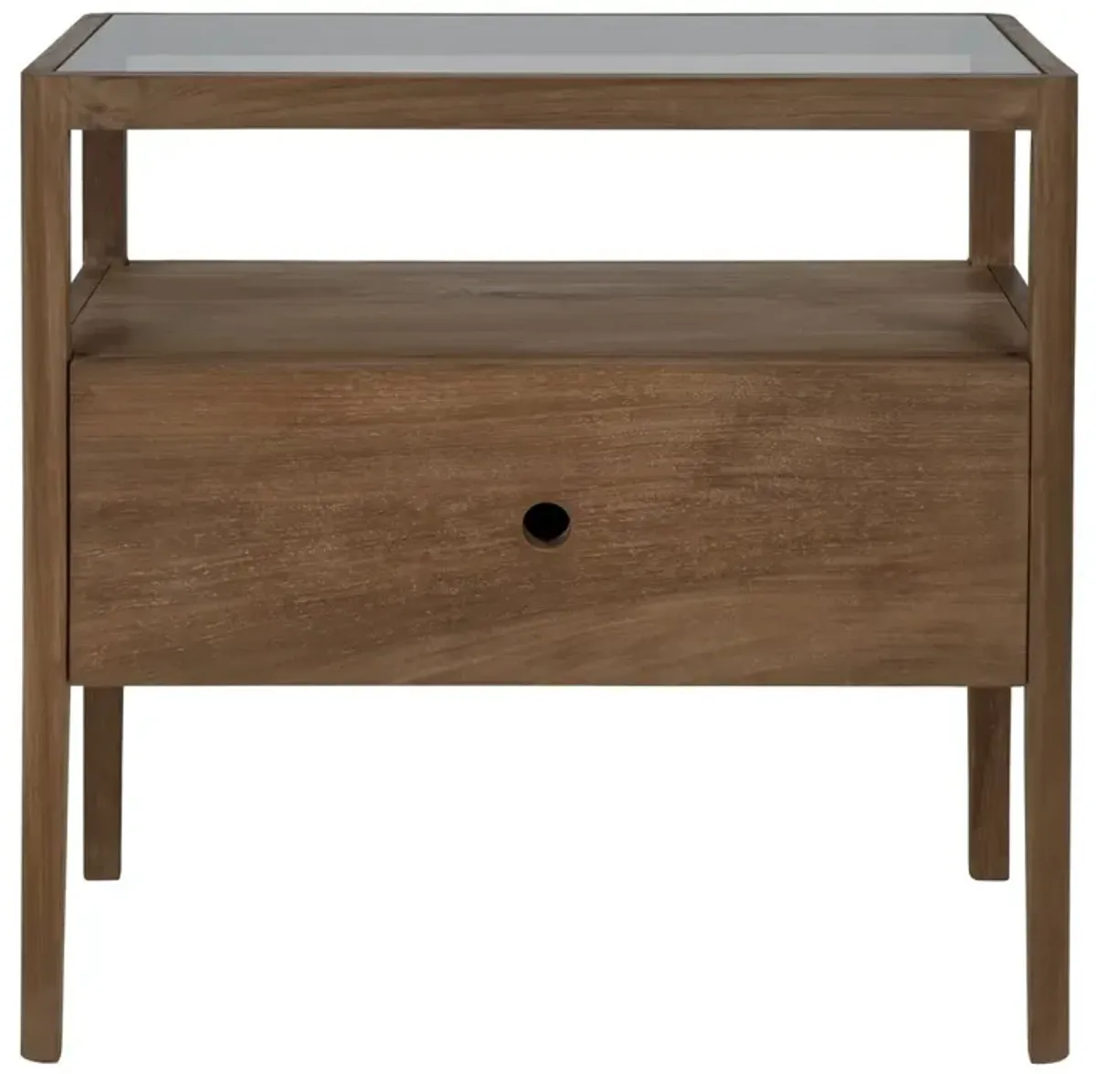 Spindle 1-Drawer Bedside Table, Reclaimed Teak