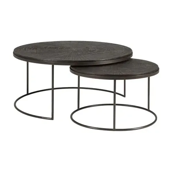 Set of 2 Nesting Coffee Tables - Umber - Ethnicraft - Brown