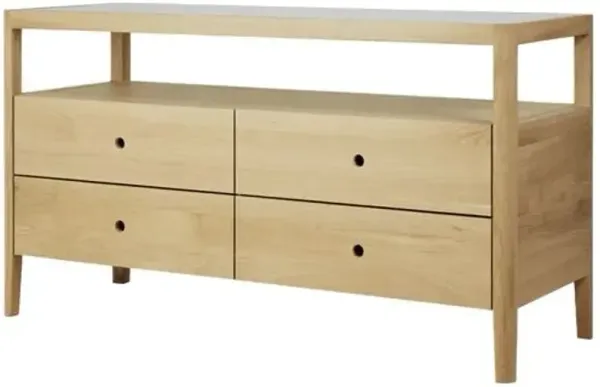 Spindle 4-Drawer Dresser - Oak - Ethnicraft - Brown