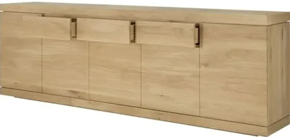 Burger 5 Door/3-Drawer Sideboard - Oak - Ethnicraft - Brown