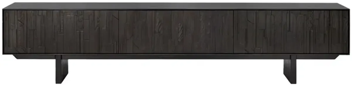 Mosaic 1 Door/2-Drawer TV Cupboard, Teak Off Black