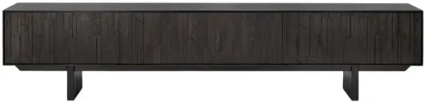 Mosaic 1 Door/2-Drawer TV Cupboard, Teak Off Black