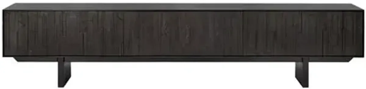 Mosaic 1 Door/2-Drawer TV Cupboard - Teak Off Black - Ethnicraft