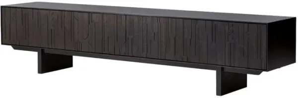 Mosaic 1 Door/2-Drawer TV Cupboard, Teak Off Black