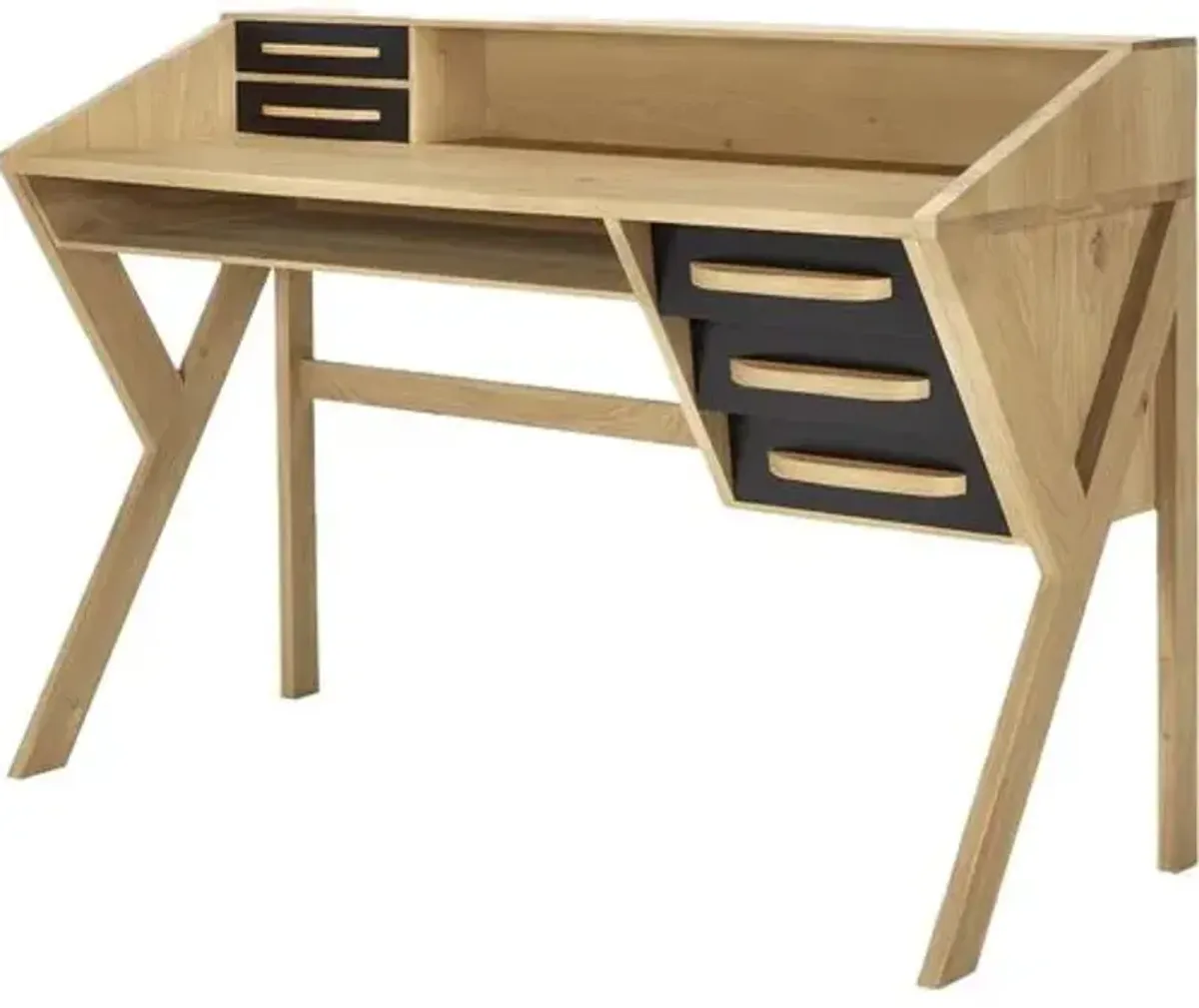 Origami 5-Drawer Desk - Oak Black - Ethnicraft