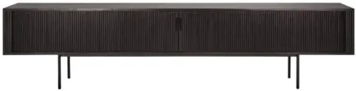 Roller Max 2 Door/1-Drawer TV Cupboard - Teak - Ethnicraft - Black