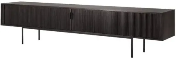 Roller Max 2 Door/1-Drawer TV Cupboard - Teak - Ethnicraft - Black