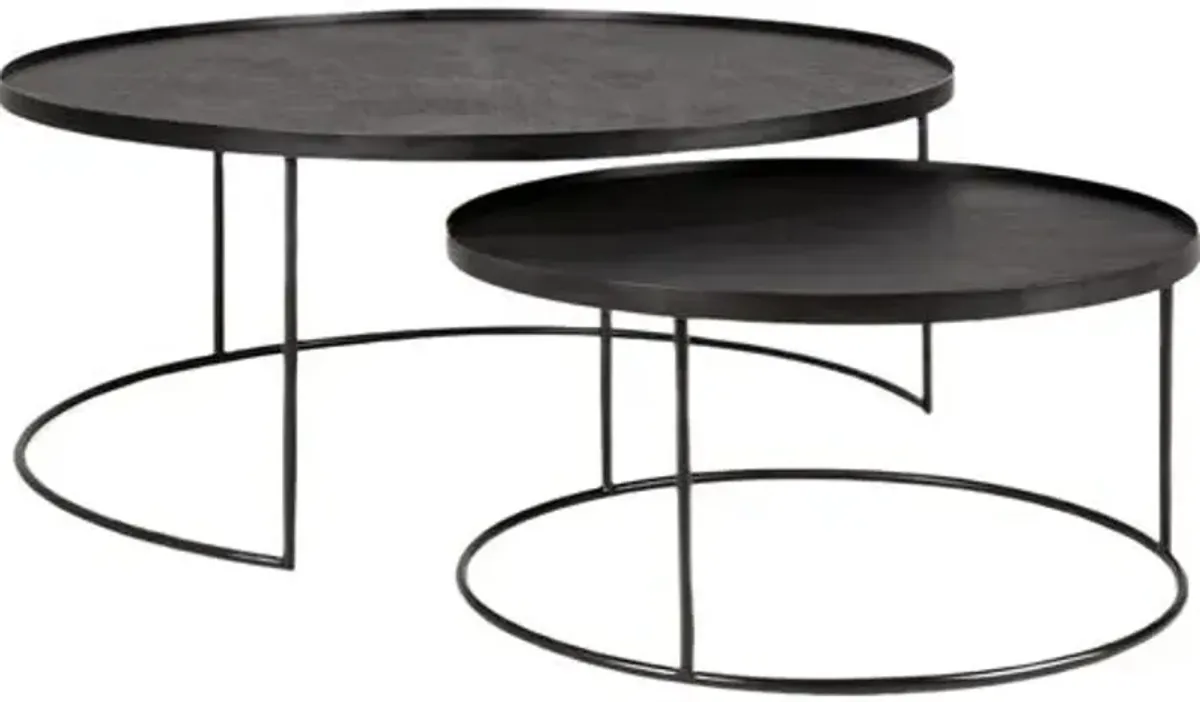 Set of 2 Tray Coffee Table - Black - Ethnicraft