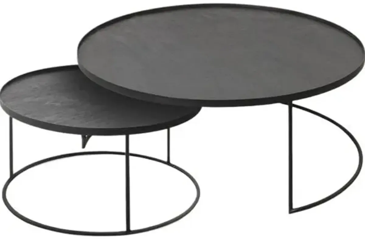 Set of 2 Tray Coffee Table - Black - Ethnicraft