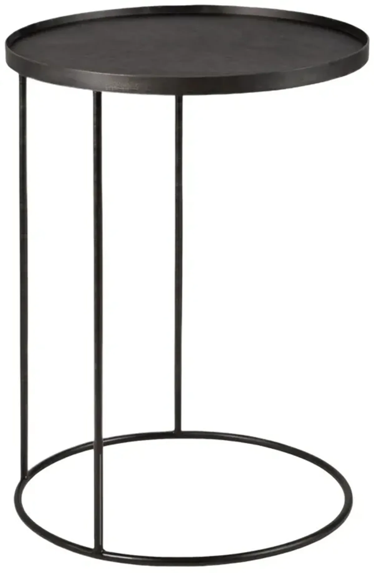 Tray Round Side Table, Black