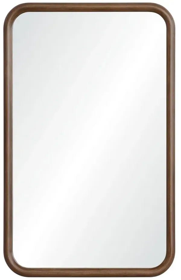 Mythrin Soft Rounded Wall Mirror, Walnut