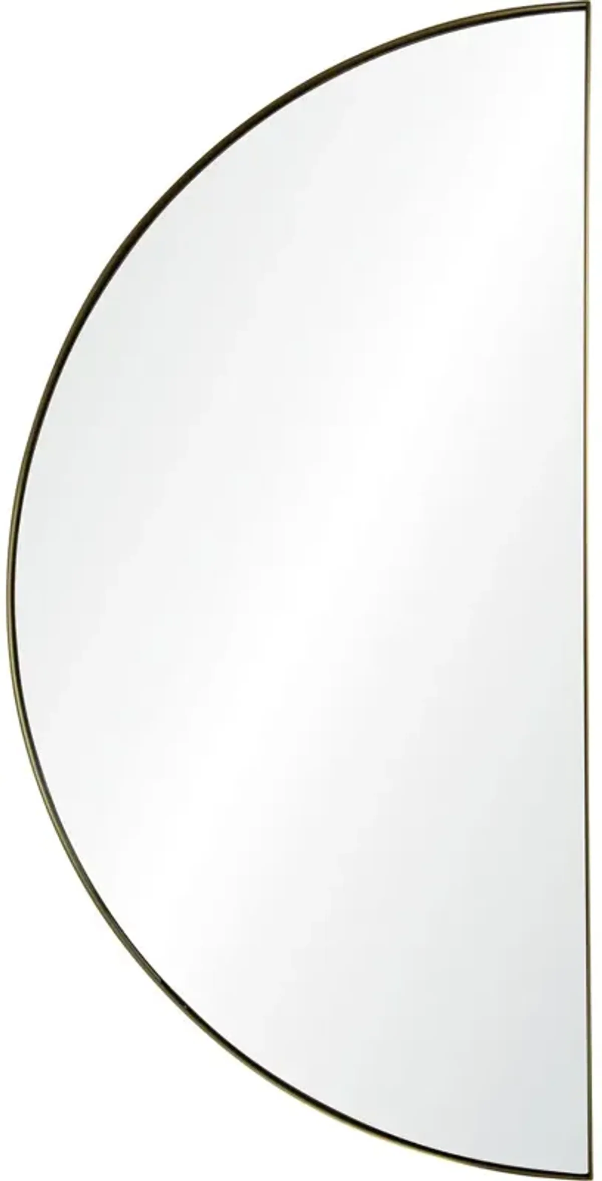 Hyperion Half-moon Wall Mirror, Satin Brass