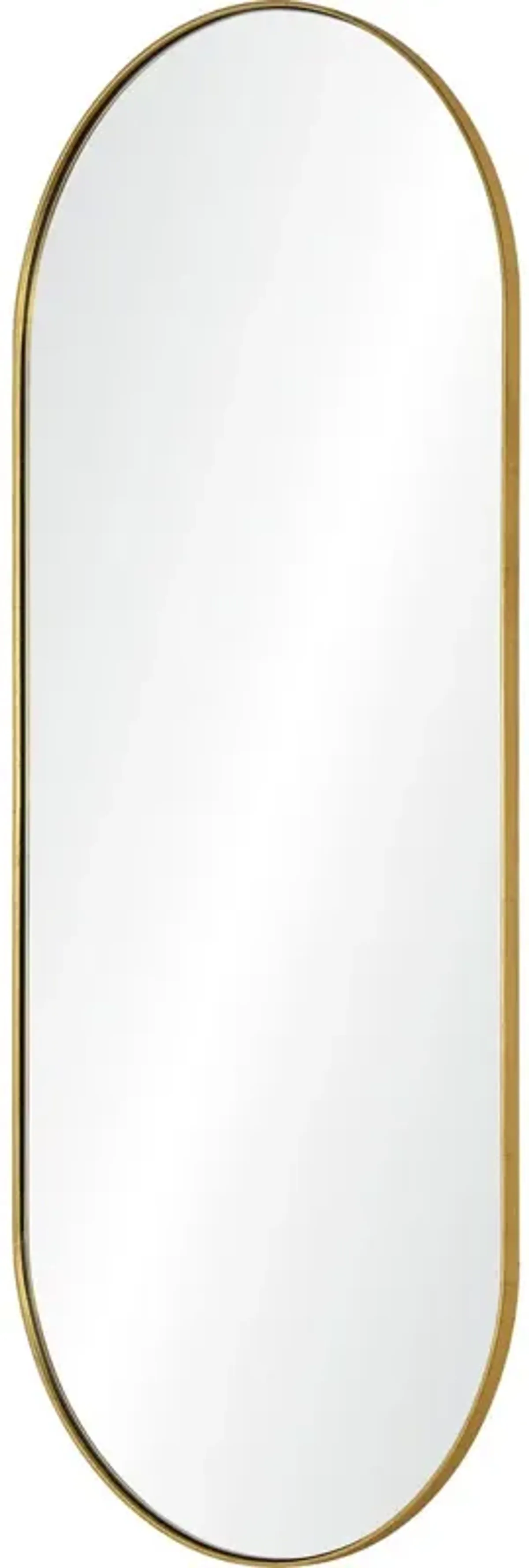 Medea Full Length Oval Wall Mirror, Gold Leaf