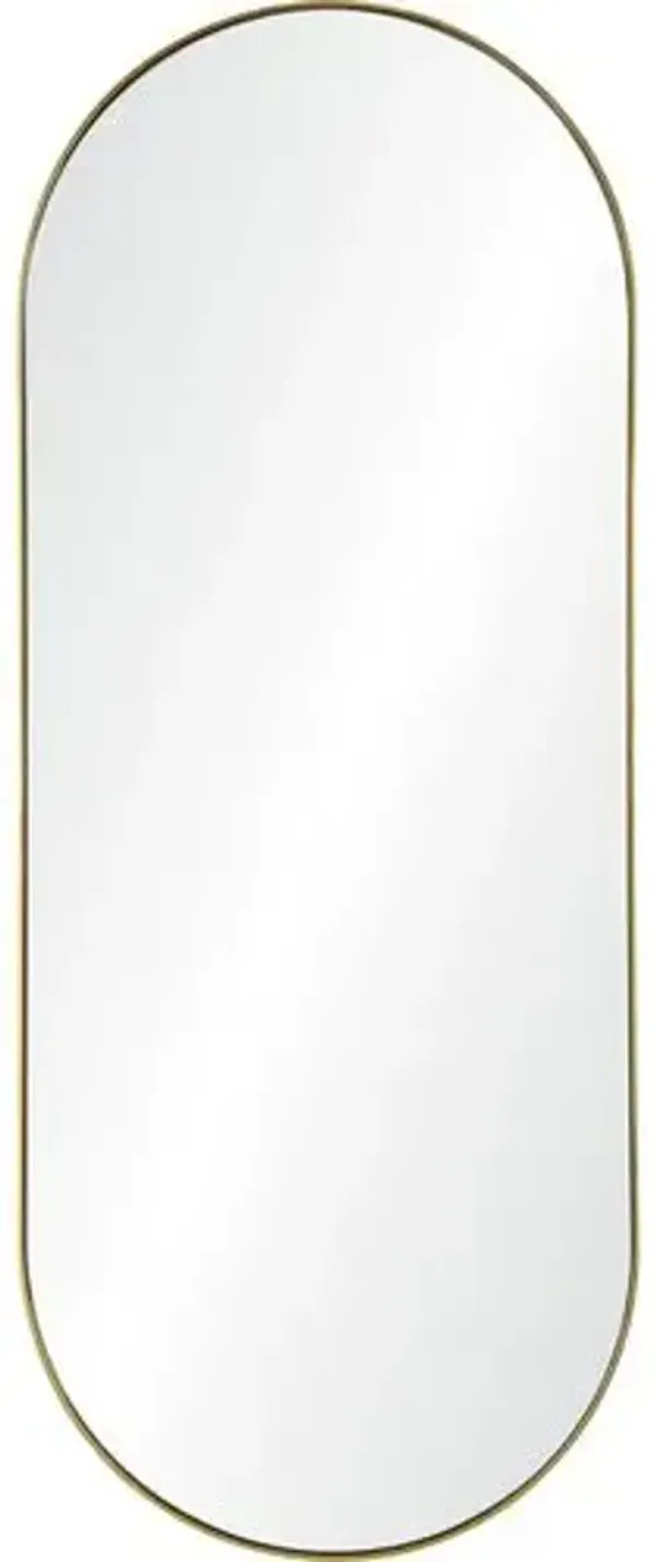 Medea Full Length Oval Wall Mirror - Gold Leaf