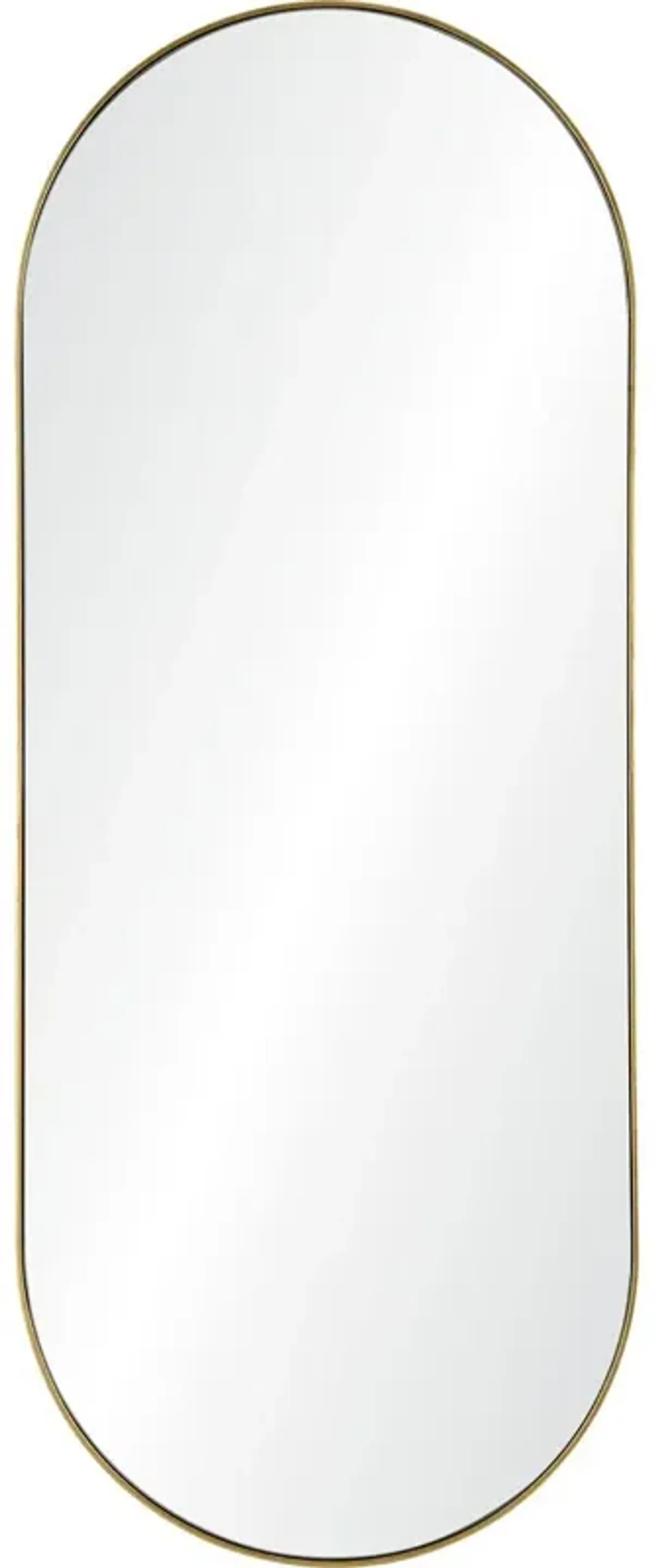 Medea Full Length Oval Wall Mirror, Gold Leaf