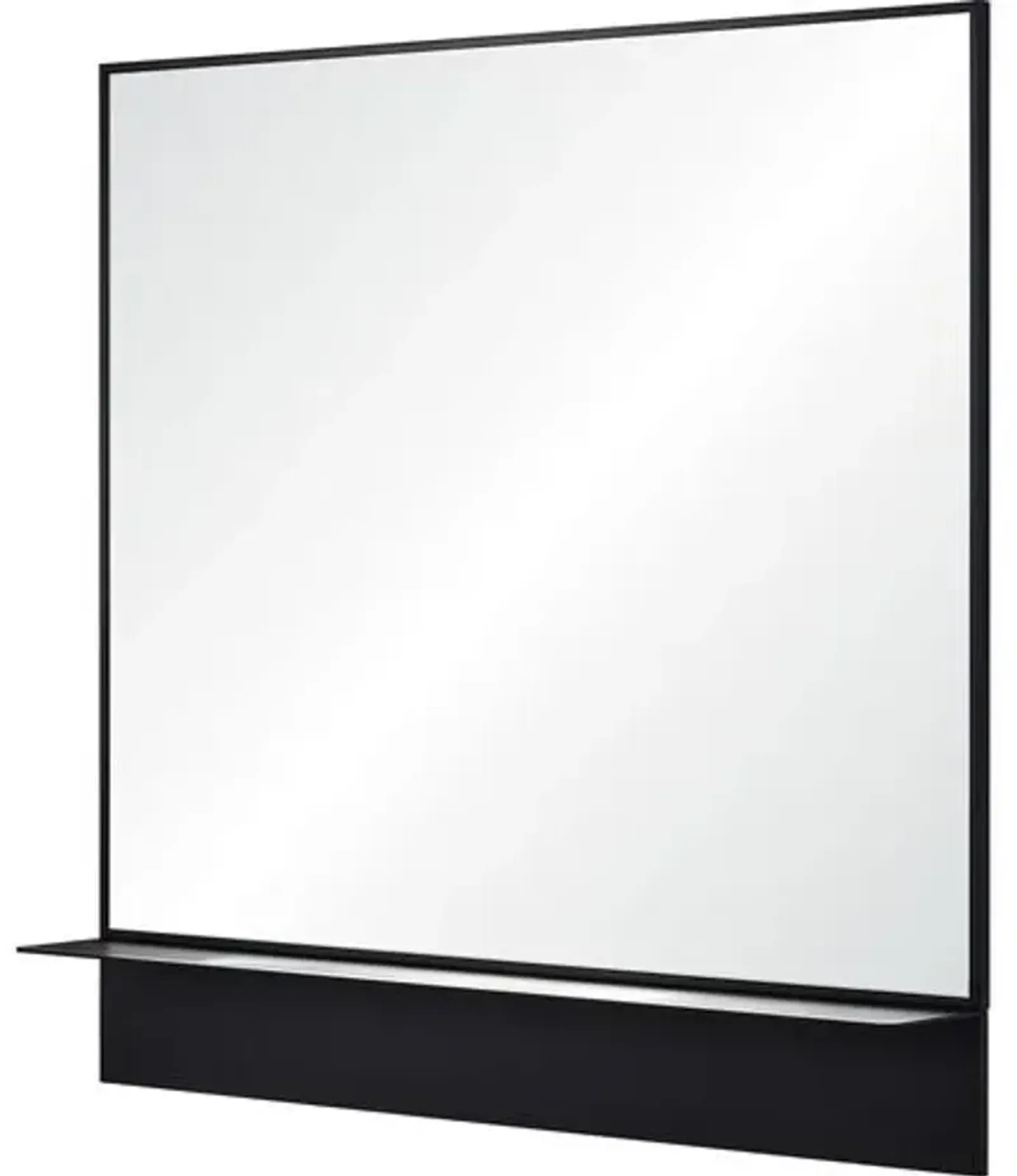 Phaedra Square Wall Mirror with Shelf - Black