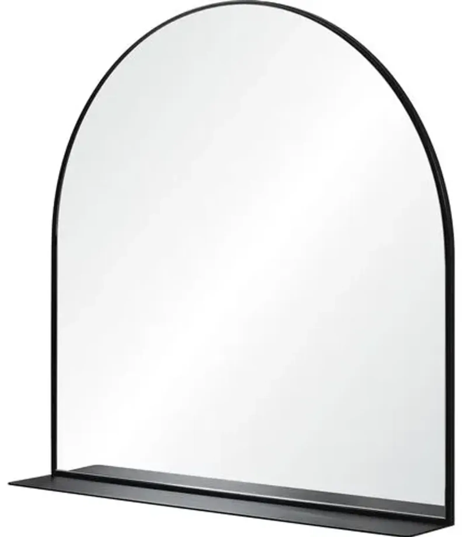 Marcellis Arched Wall Mirror with Shelf - Black