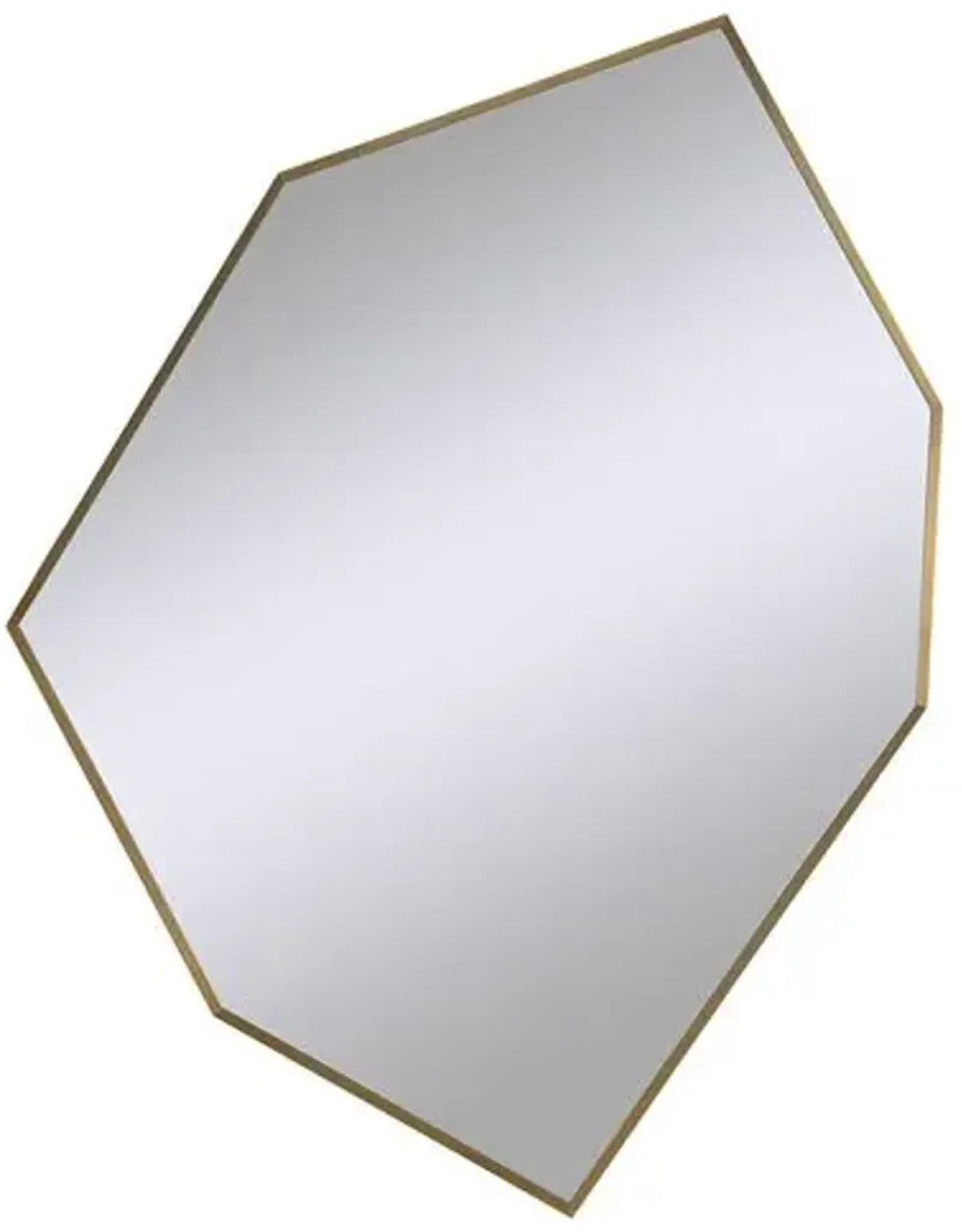 Dovelle Geometric Wall Mirror - Satin Brass