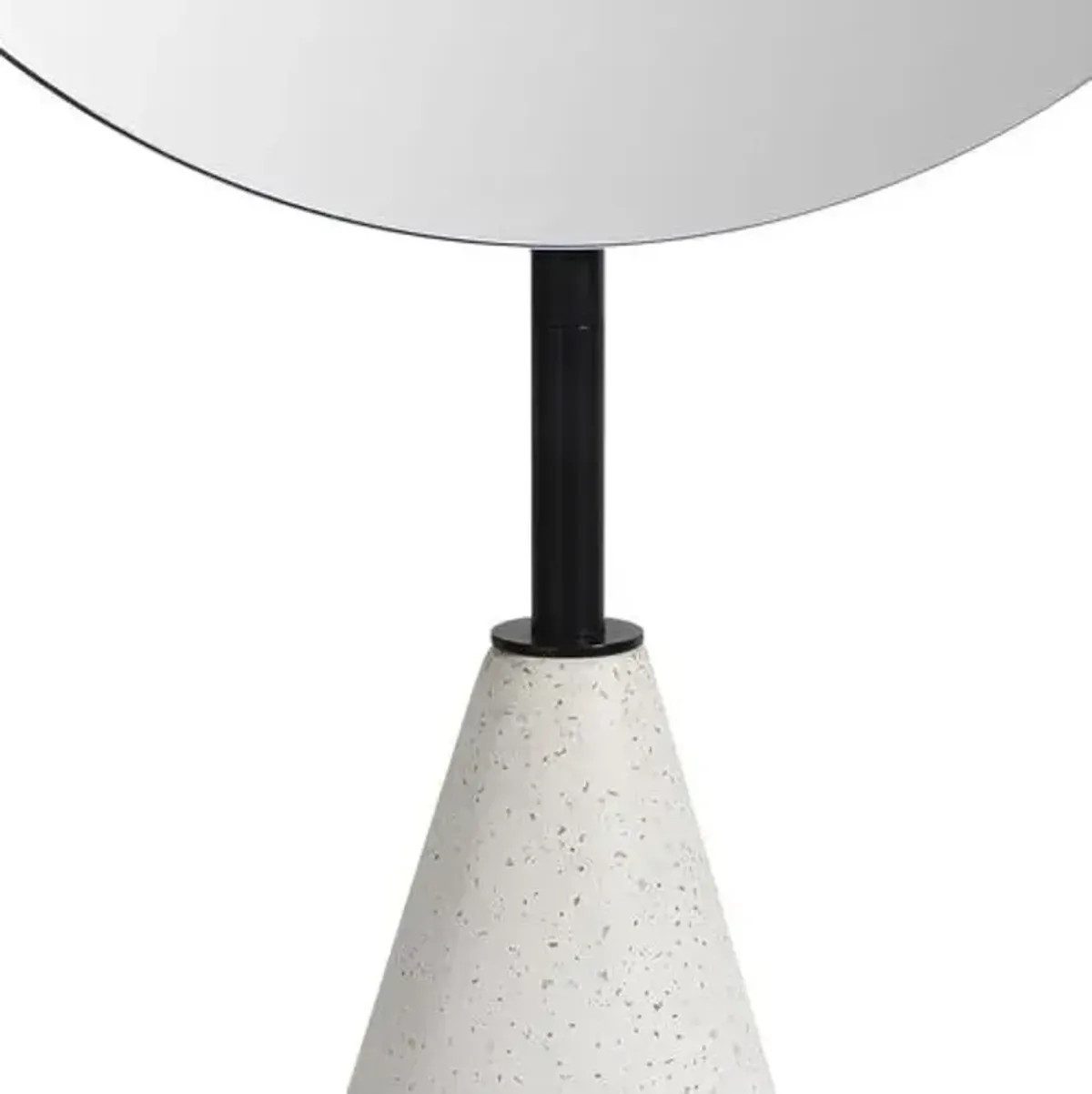 Mirin Oval Full Length Mirror - Matte Black/White Speckled Terrazzo - Silver