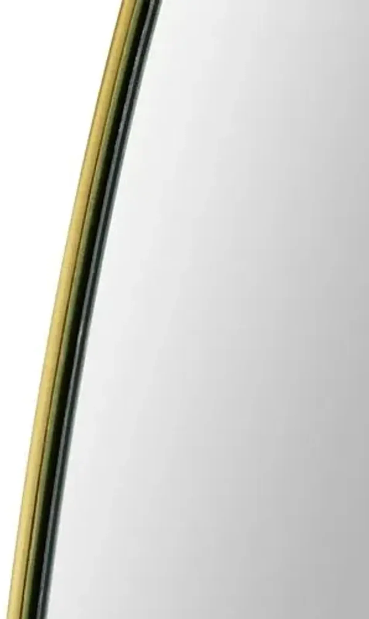 Thanatos Soft Rounded Wall Mirror - Brushed Brass