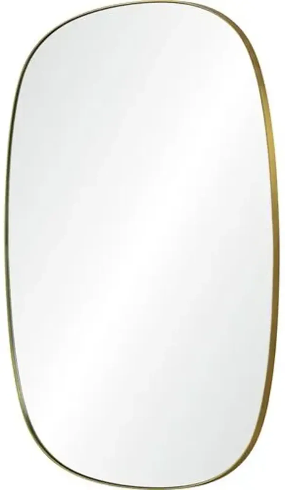 Thanatos Soft Rounded Wall Mirror - Brushed Brass