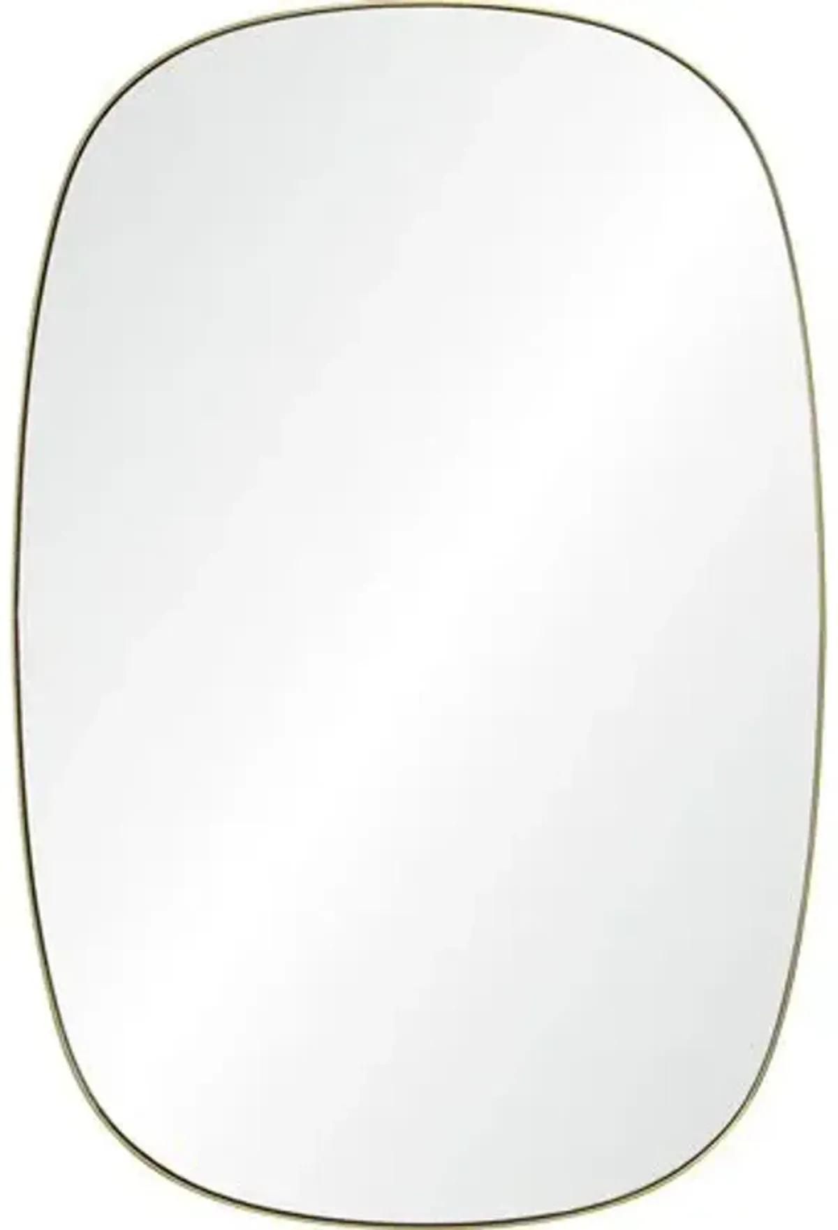 Thanatos Soft Rounded Wall Mirror - Brushed Brass