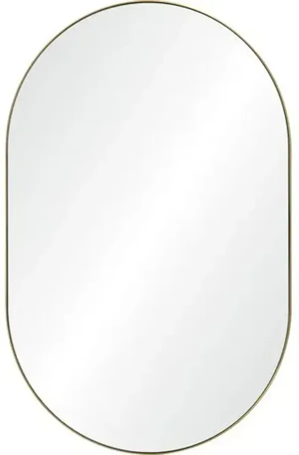 Cassiel Oval Wall Mirror - Satin Brass