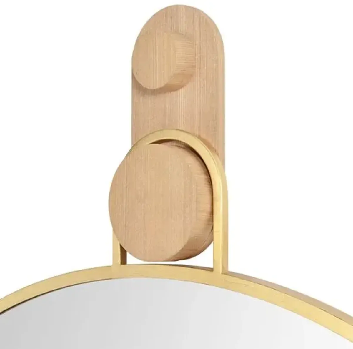 Kaia Round Wall Mirror - Gold Leaf/White Oak