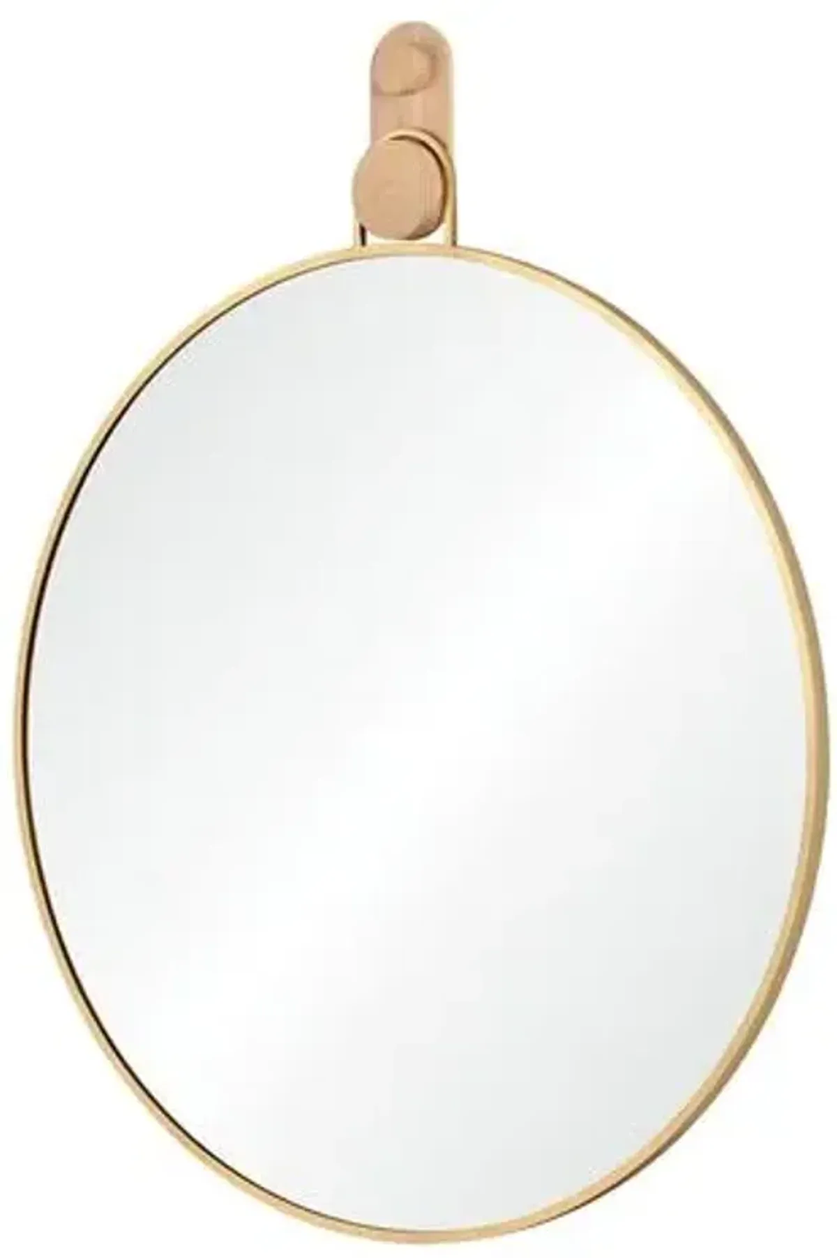 Kaia Round Wall Mirror - Gold Leaf/White Oak