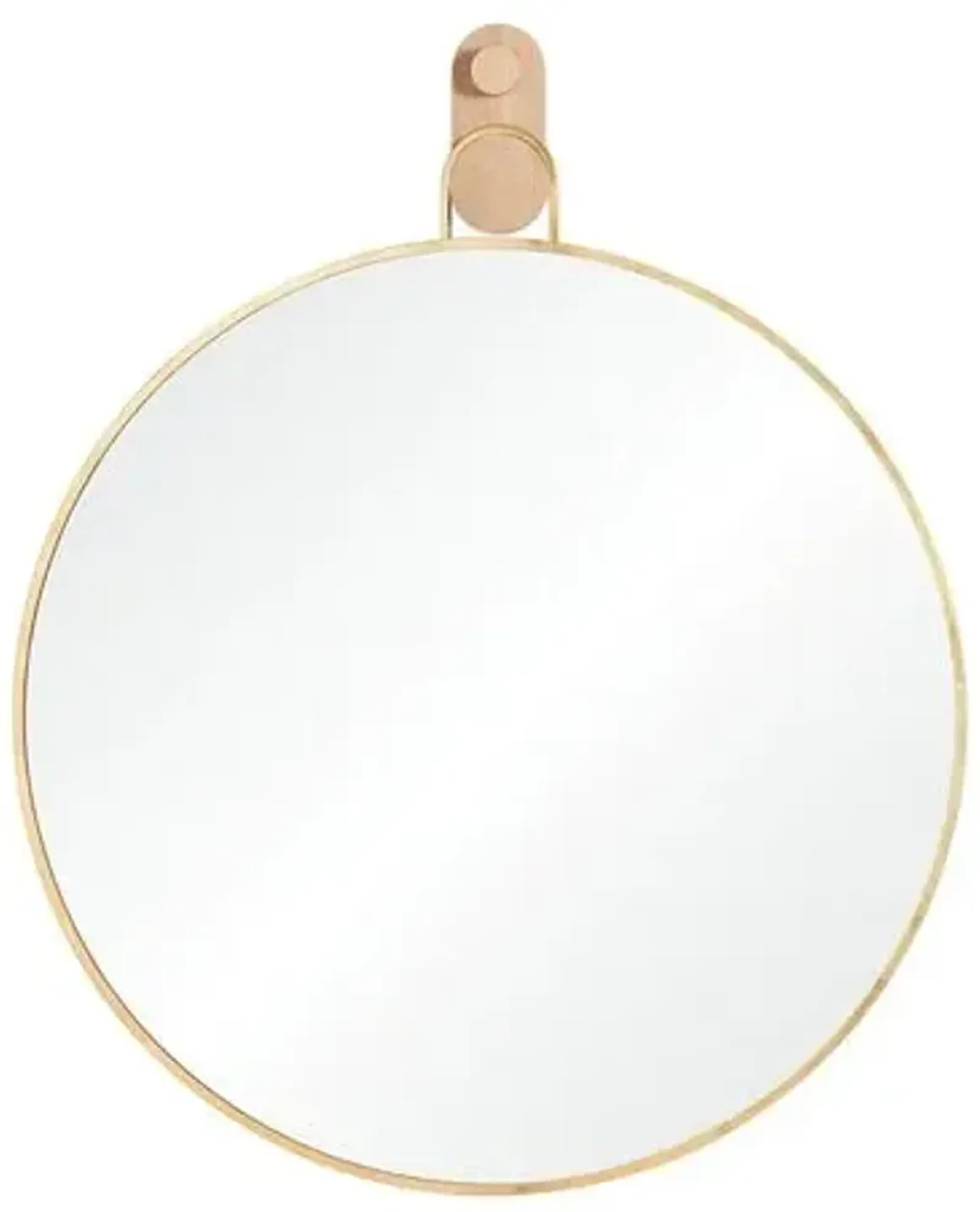 Kaia Round Wall Mirror - Gold Leaf/White Oak