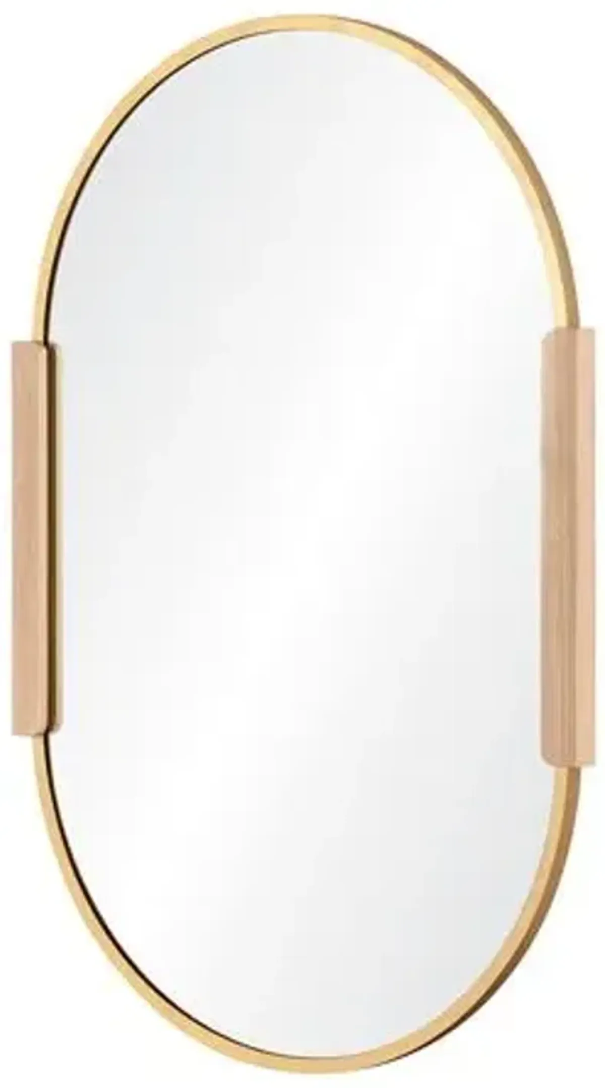 Ayla Oval Wall Mirror - Gold Leaf/White Oak