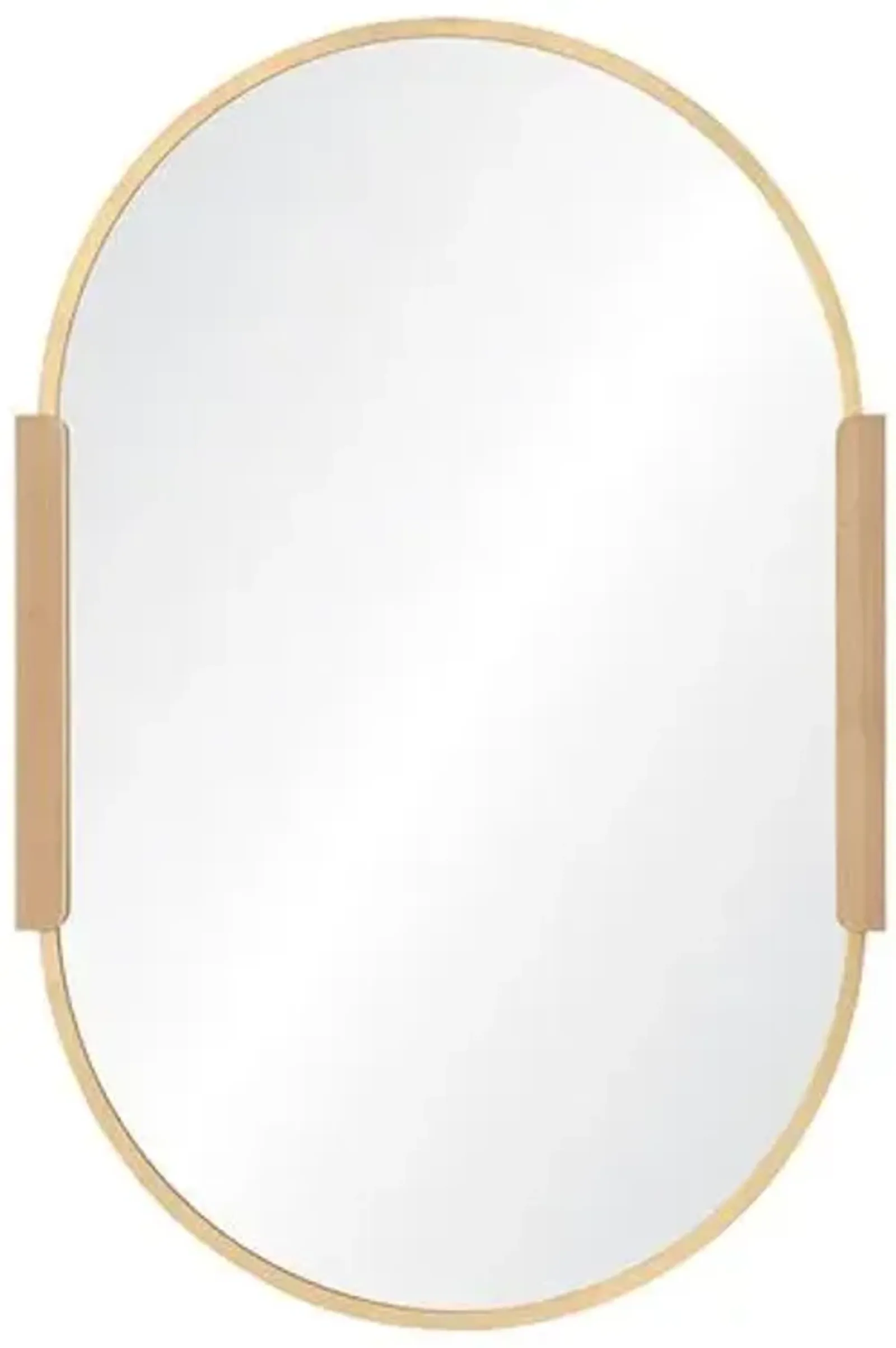 Ayla Oval Wall Mirror - Gold Leaf/White Oak