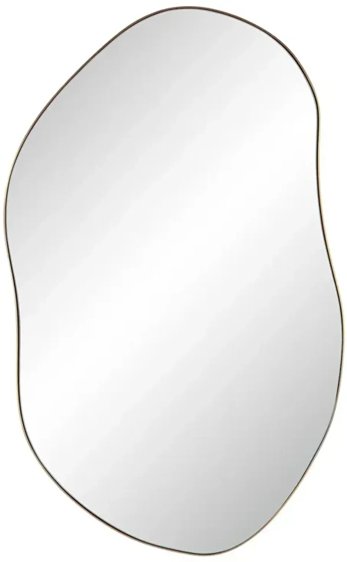 Marius Abstract Wall Mirror, Burnished Brass