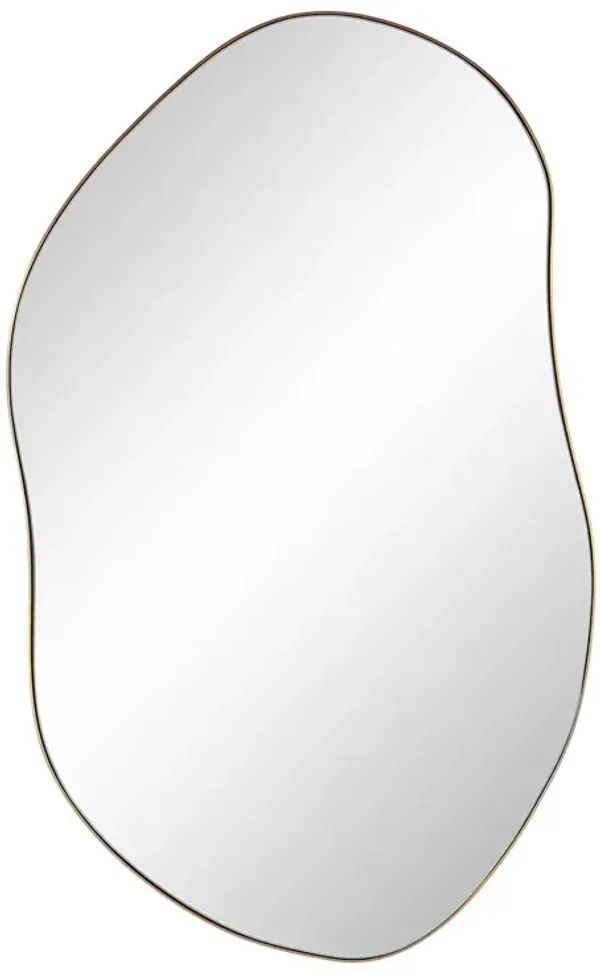 Marius Abstract Wall Mirror, Burnished Brass
