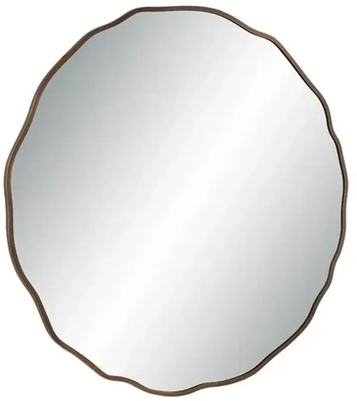 Ares Round Abstract Wall Mirror - Dark Antique Brushed Brass