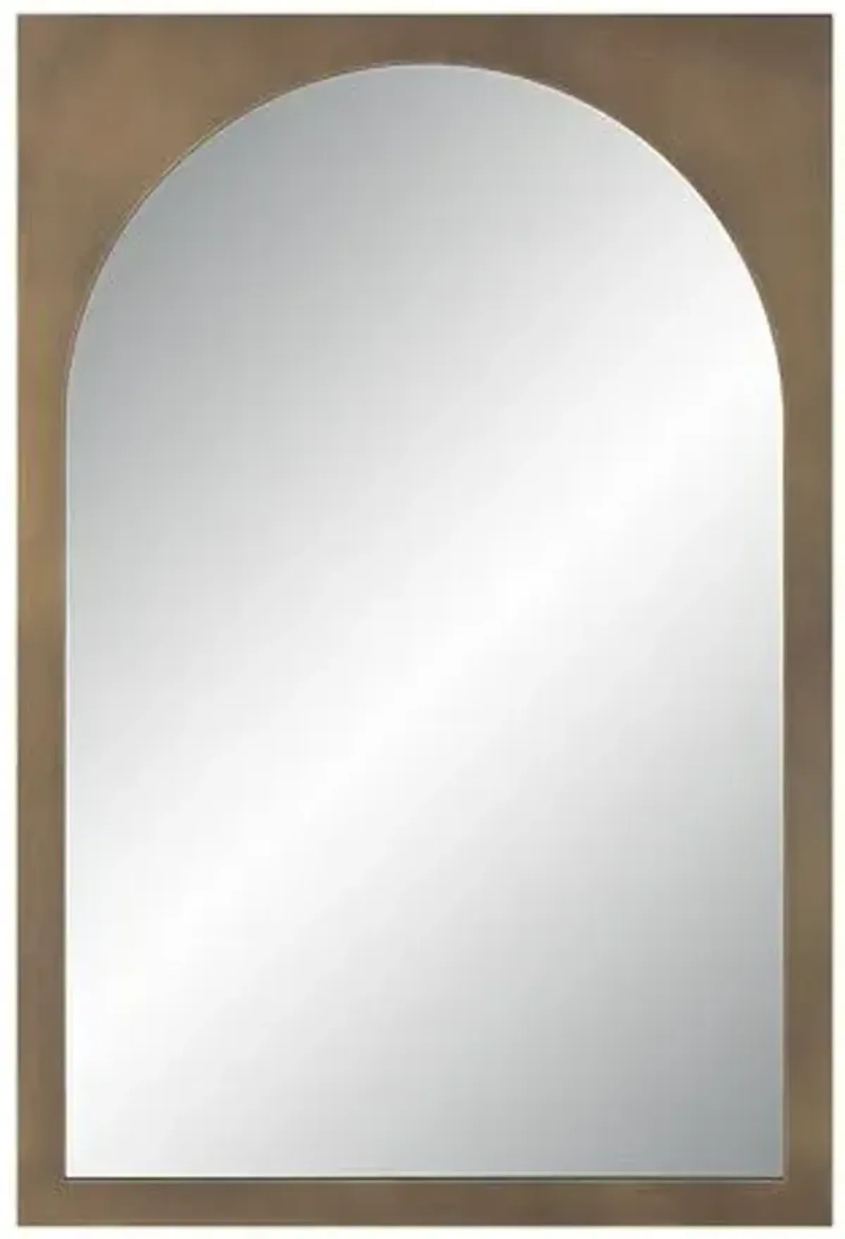 Claudine Rectangular Arch Wall Mirror - Mottled Brass