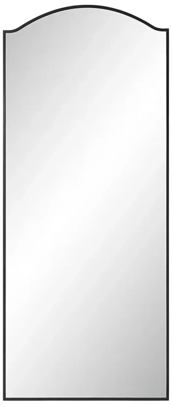 Zyra 72" Tall Rectangular Arch Wall Mirror, Matte Black