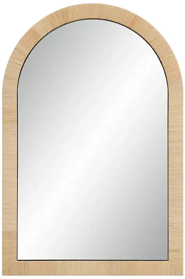Soraya Rattan Arched Wall Mirror, Natural