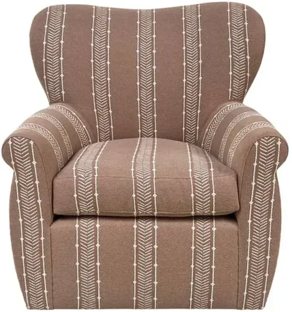 Tuckahoe Swivel Chair - Nisswa Coral Crypton - Kim Salmela