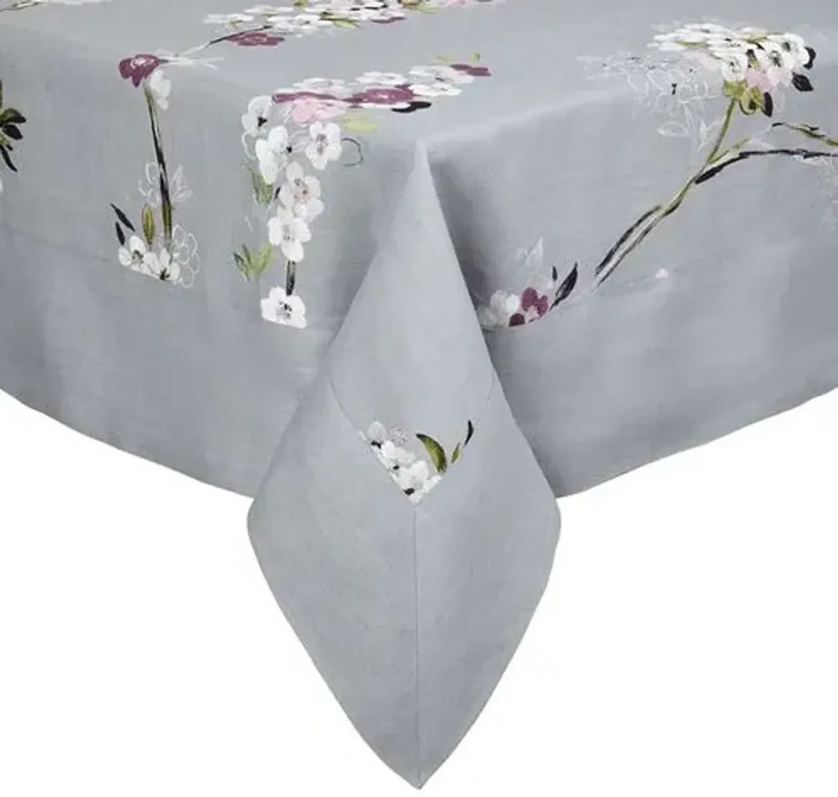 Positano Tablecloth - Gray Floral By Mode Living