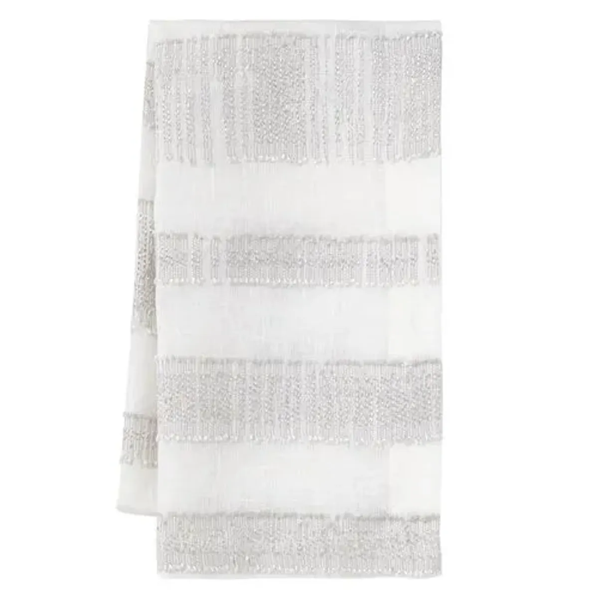 Set of 4 Seville Napkins - White and Silver - Mode Living