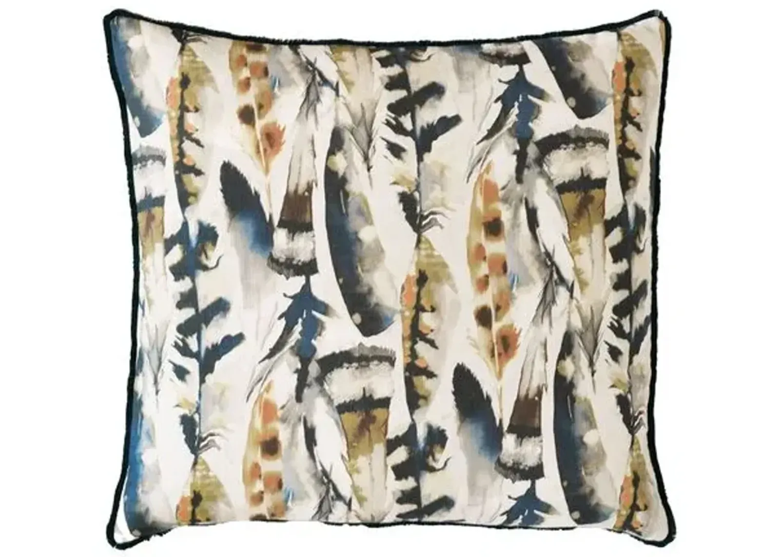 Budgie Watercolor Feather Pillow